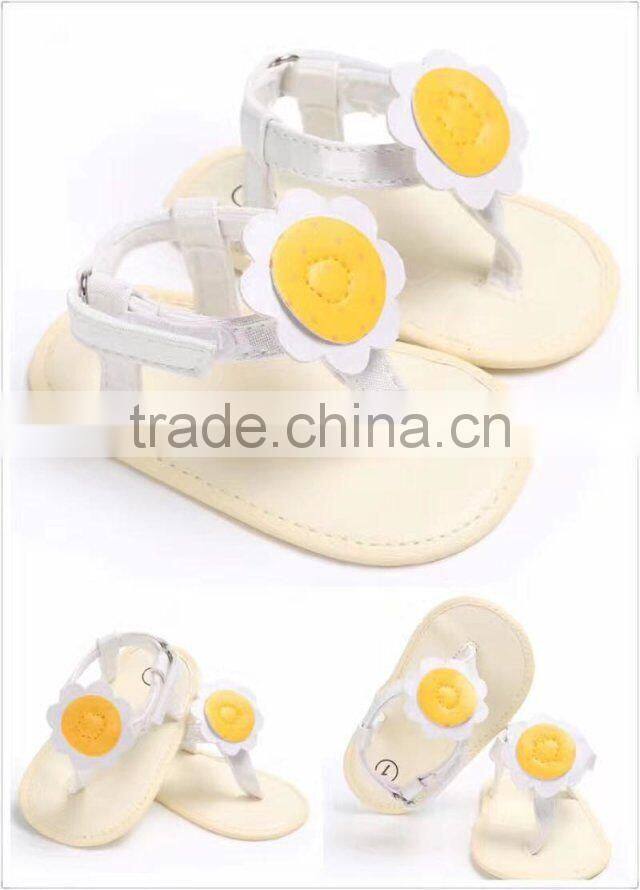 2017 cute Pink baby girl cool Sandals kid shoes baby girl summer Black child shoes white Flower casual beach party shoe