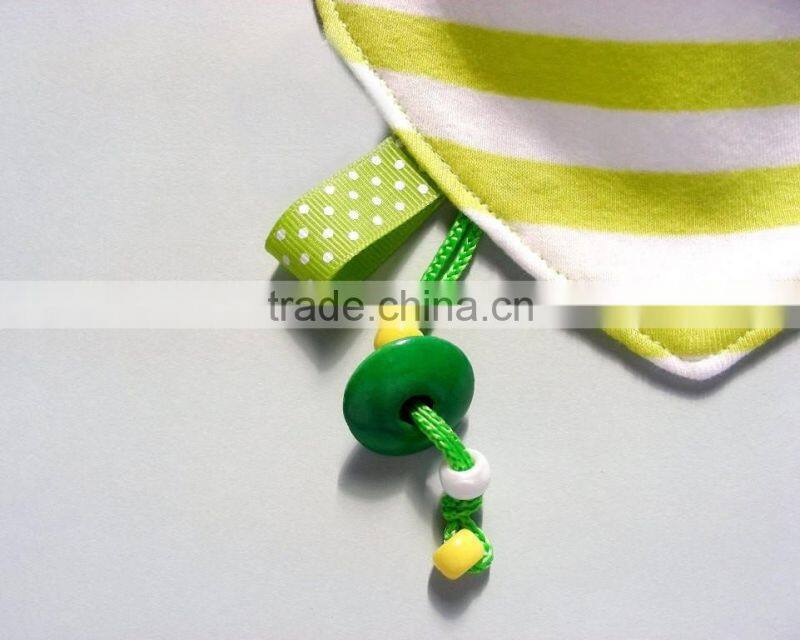 Absorbent Accessory Lime Green Stripes Baby Dribble Drool Bandana Bibs
