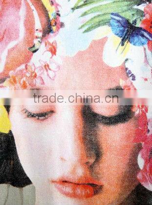 Ladies fashion printing Leakage shoulder blouseT-shirt