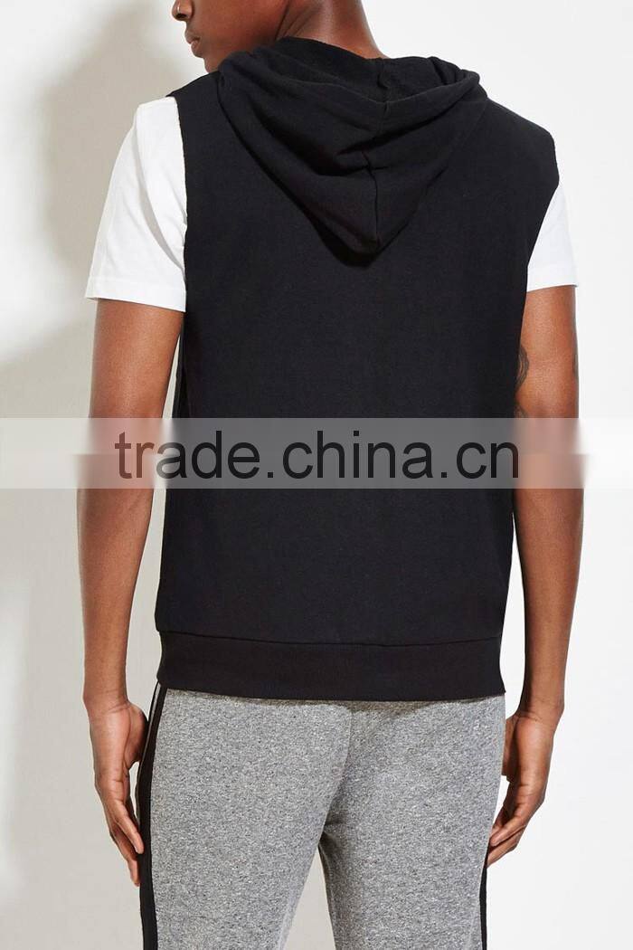 Slim fit casual hoodie no sleeve for men