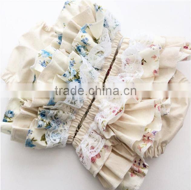 Ruffle Layers Lace Decoration Floral Newborn Baby Clothes Boutique Girl Clothes