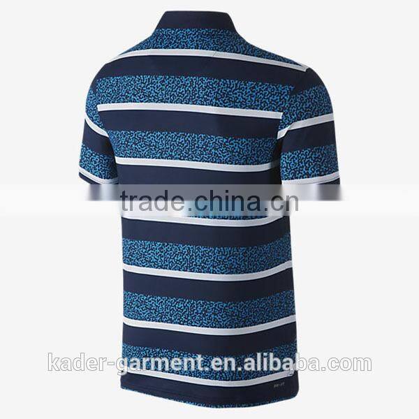 Wholesale Short Sleeve 100% Cotton Mens Polo Shirts With Highlight Stripe