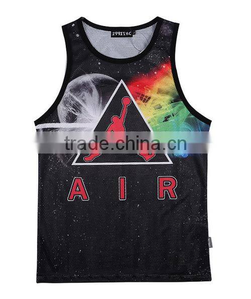 Custom Sublimation Polyester 3D Printing Promotion Sport Men Tank Top