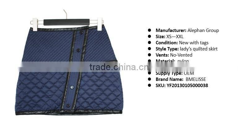 2014 2015 new design lady quilted skirt custom made pants