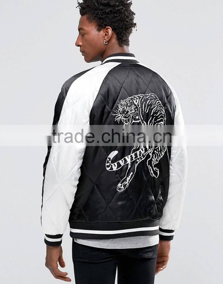 2017 factory directly sale customized brand colors sizes material print lion baseball collar winter man men jacket