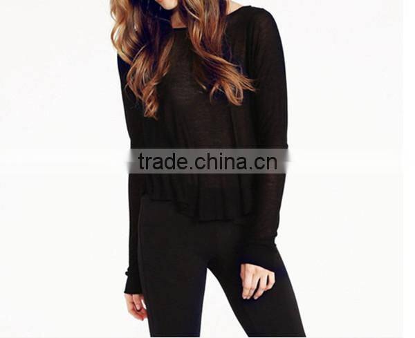 New design plus size round neck black and white loose bat sleeve casual clothes Wing printing t shirt blank t-shirt