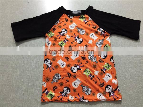 wholesale Baby Boutique Clothes Children Short Sleeve Shirt boy halloween printed shirt