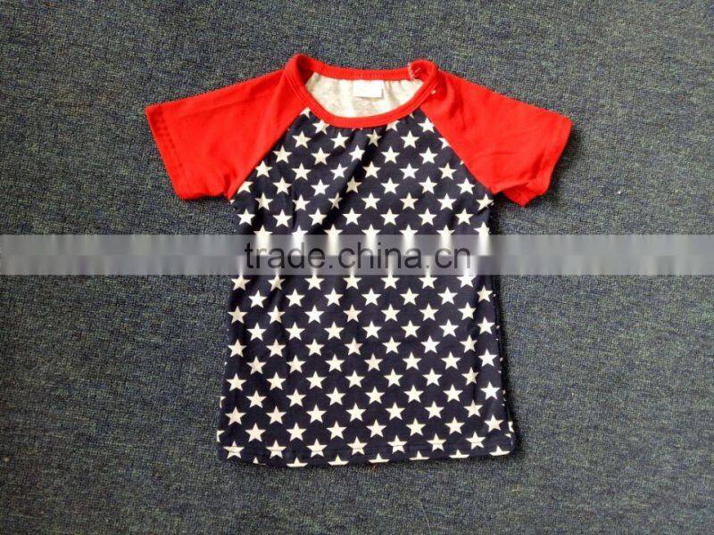 baby raglan wholesale red short sleeve boy raglan for Independence Day kids cheap cute clothing