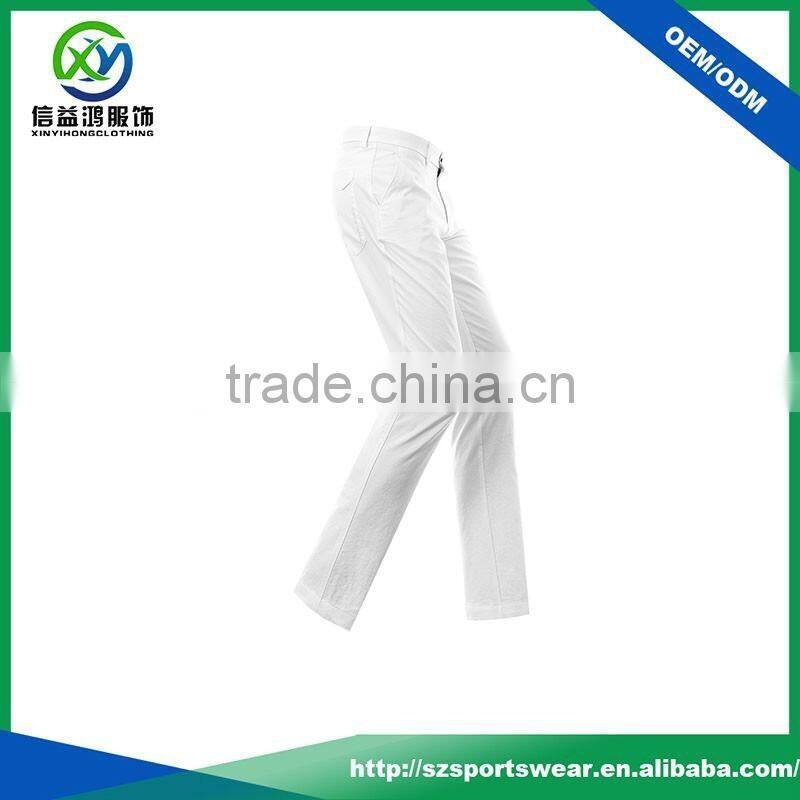 Hot selling white color breathable lightweight man trousers dry fit outdoor sports long pant/golf pants