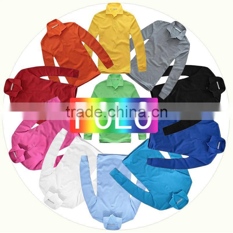Hotsale OEM Colorful bamboo long sleeves polo / comfort colors polo tshirts T13327-10