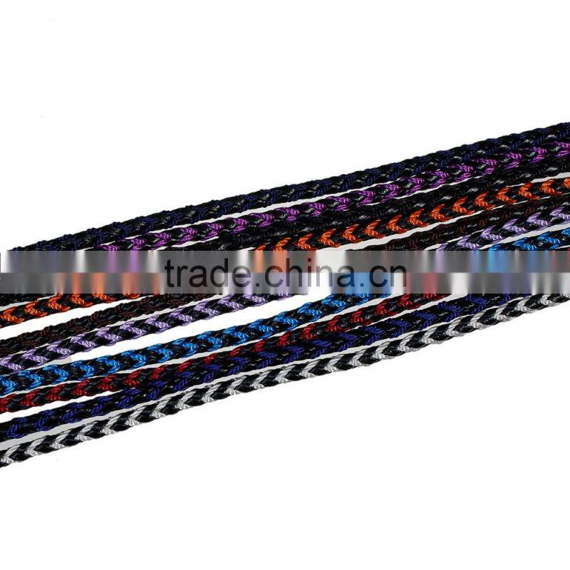 Black&Red Braiding Cotton PU Leather Cord