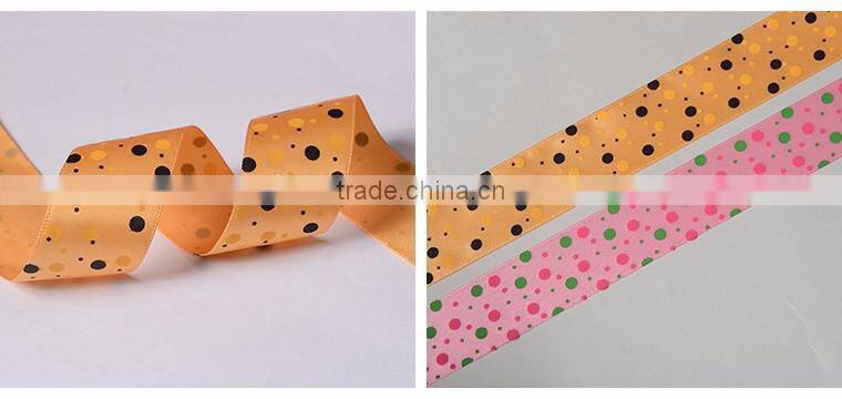 25mm Wide Polka Dot Single Face Satin Ribbon