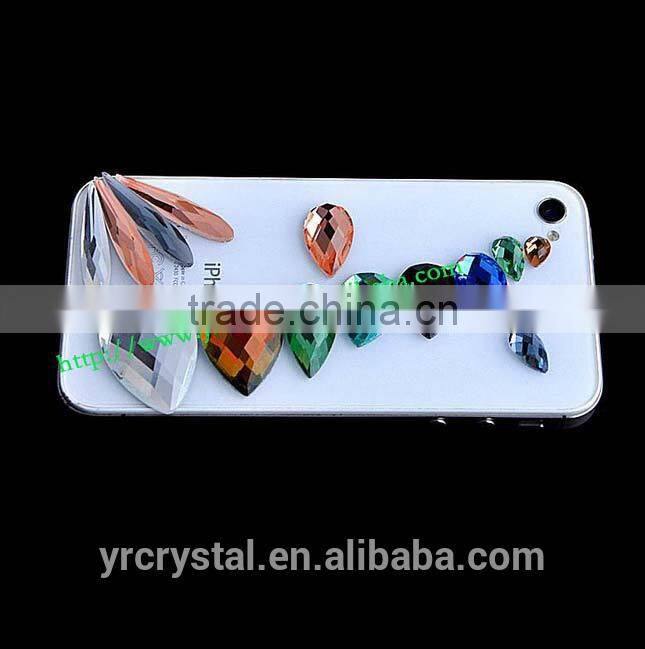 Crystal Bead Silver Back Stones Facet Cut Flat Base Gemstones