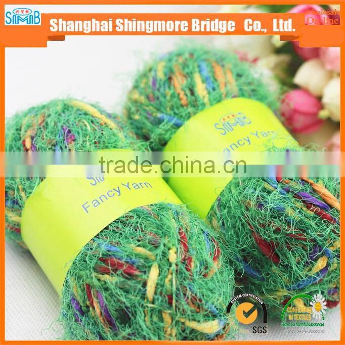 China fancy knitting yarn factory direct wholesale oeko tex 100 polyester lantern feather yarn for carpet with free samples