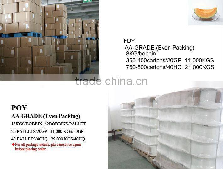 polyester yarn fdy and dty,trilobal bright,semil dull