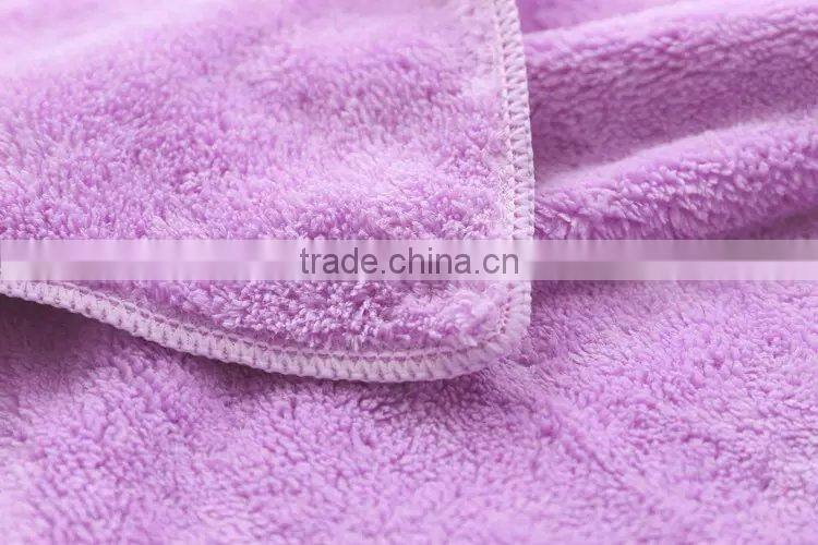 China supplier solid color coral velvet bath towel