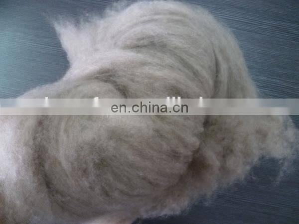 Inner Mongolian dehaired and carded natural white cashmere fiber 15.5mic 36-38mm
