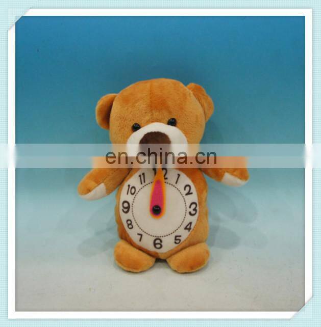 Children Clock Lion Plush Animal toys