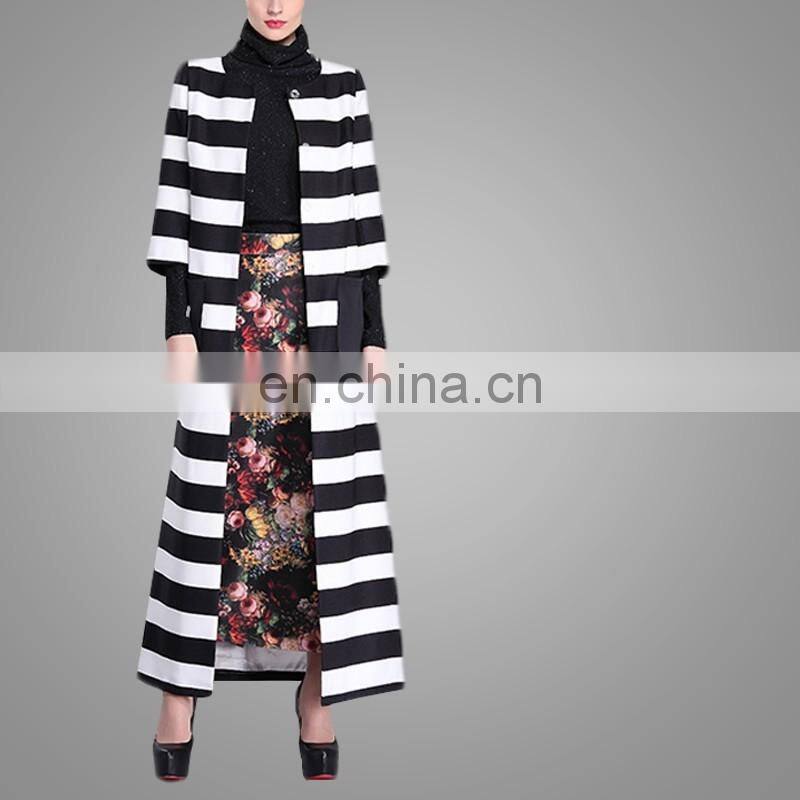 2016 Spring New Women Wind Coat Fashion Stitching Striped Euramerican Ladies Coat Wholesale Apparel