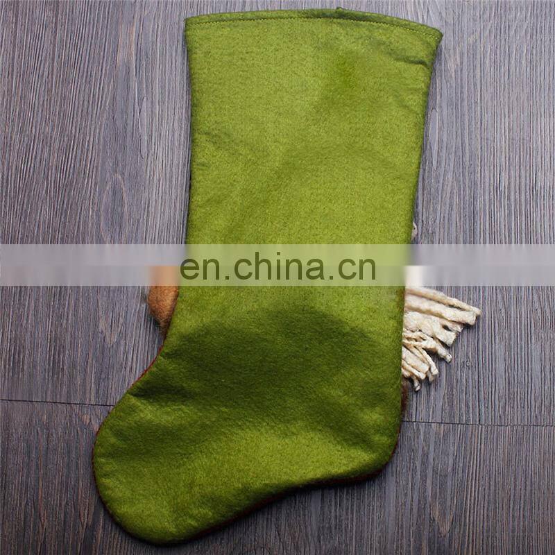 43CM Large 3D Merry Christmas Embroidery Home Decoration Christmas Stockings - Santa Claus