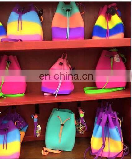 Hot sale En-friendly Candy colors backpack silicon rubber kids school bag