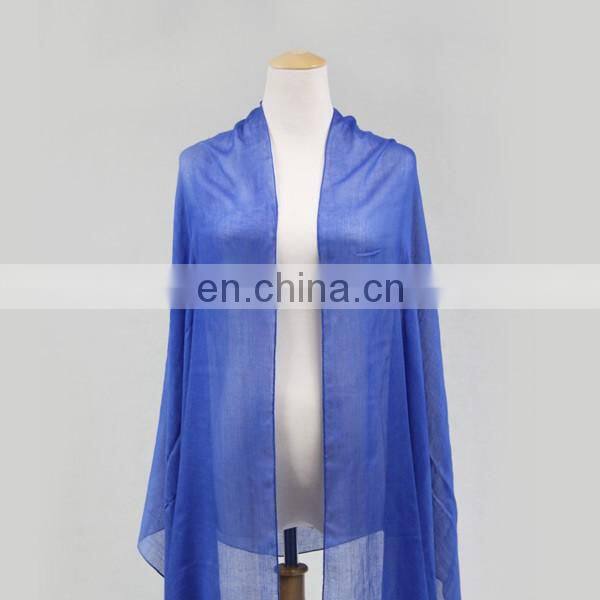 Blue Viscose Long Scarf for Women