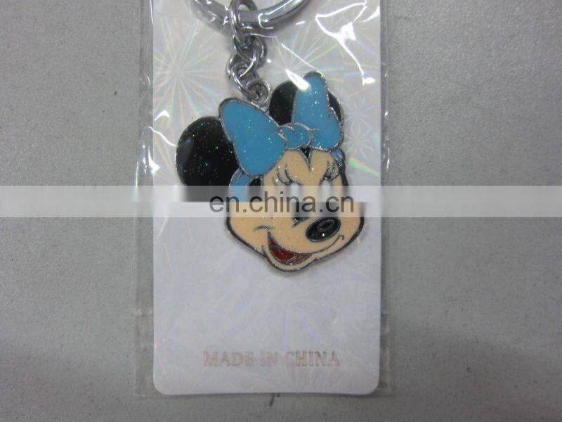 3D cute dog and mouse shaped metal key chains for sale