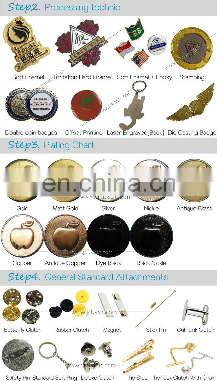 custom peach order enamel pin badges