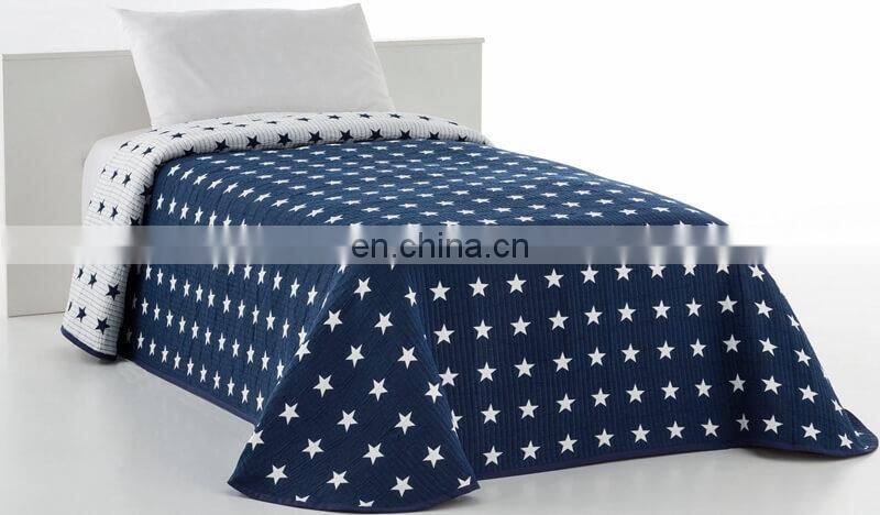 i@home Star pattern filling 100% polyester striped quilted bedspread cotton