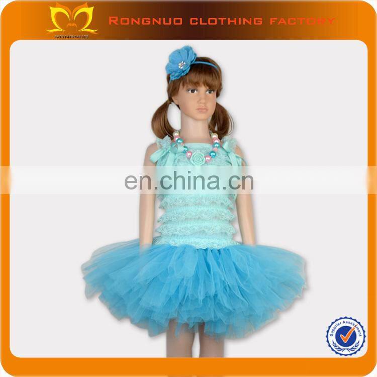 One Piece Girls Party Dress Kids Tulle Dress Sample Kids Dress