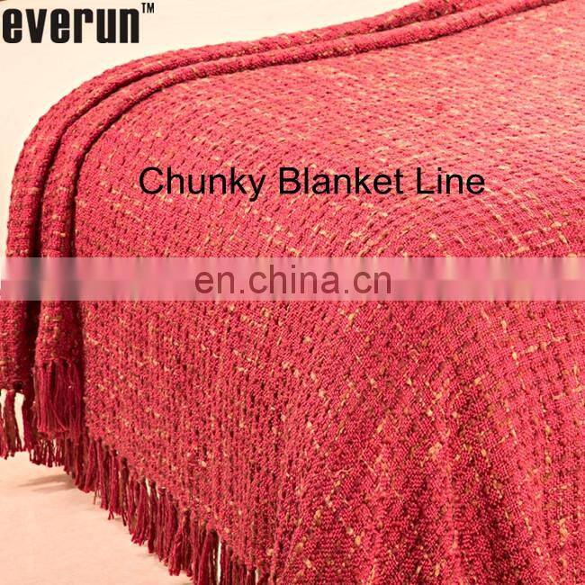 acrylic woven spaced chunky grid blanket
