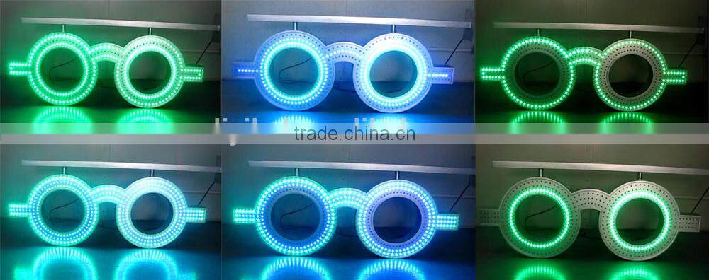 wholesale alibaba express double sided waterproof neon optical shop sign/flashing led glasses
