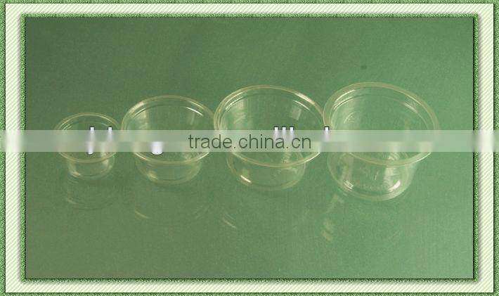 disposable 2oz plastic portion cup, small size PET sauce cup with flat lid, 60ml take away souffle cup, plastic condiment base