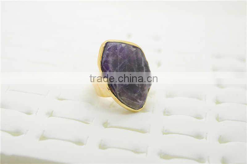 2014 New style natural agate wire wrapped jewelry ring