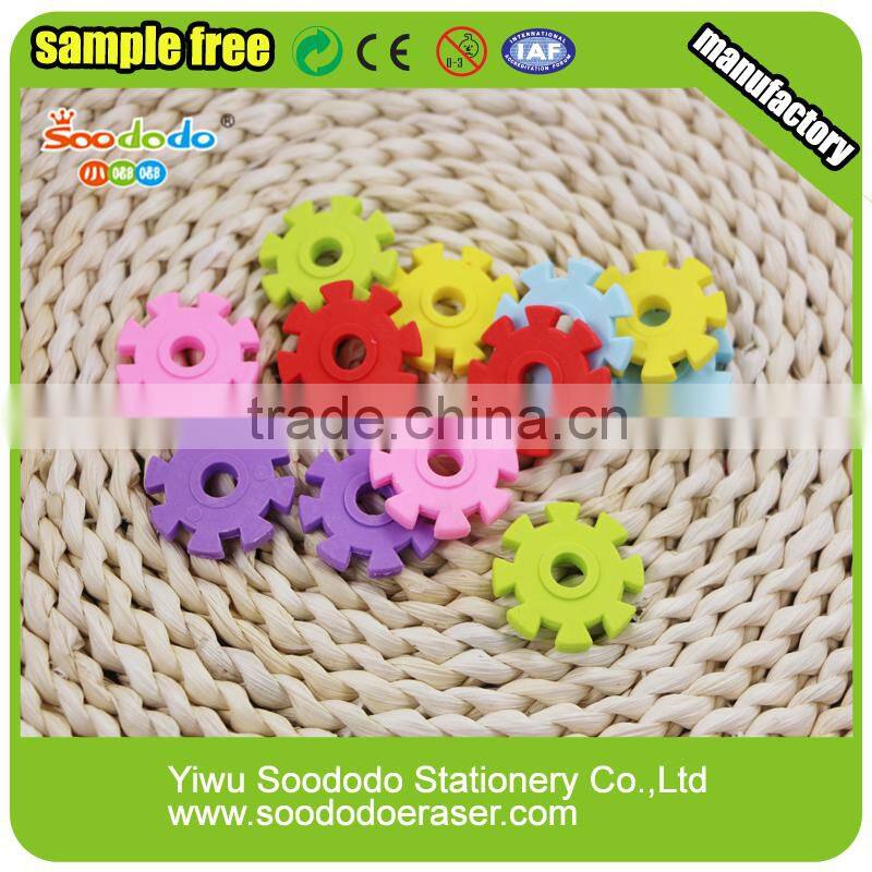 Cool gear shaped 3D eraser pencil eraser