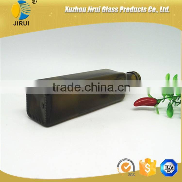 2016 250ml square shape cobalt green olive oil glass bottle /a lot of stock