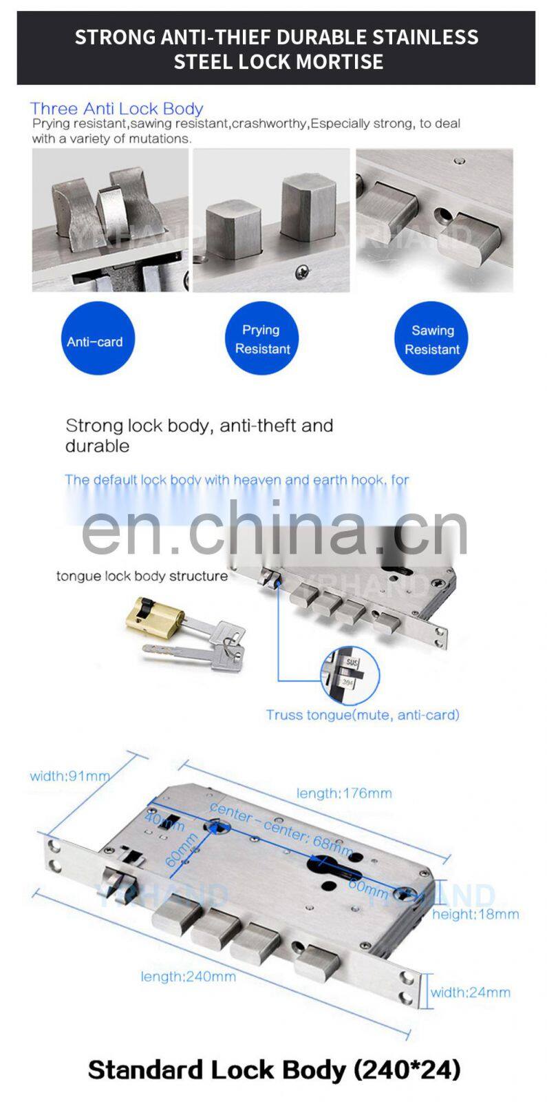 Fingerprint Door lock Waterproof Electronic Door Lock Intelligent Biometric Door Smart Fingerprint Lock