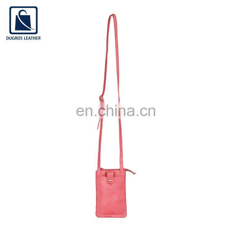 Swiss Cotton Lining High Black Fitting Premium Quality Luxury Vintage Style Genuine Leather Phone Bag for Women