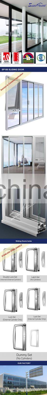 Superhouse Hurricane Proof NOA NFRC AS2047 Standard Safety Glass Aluminium White Aluminum Sliding Doors