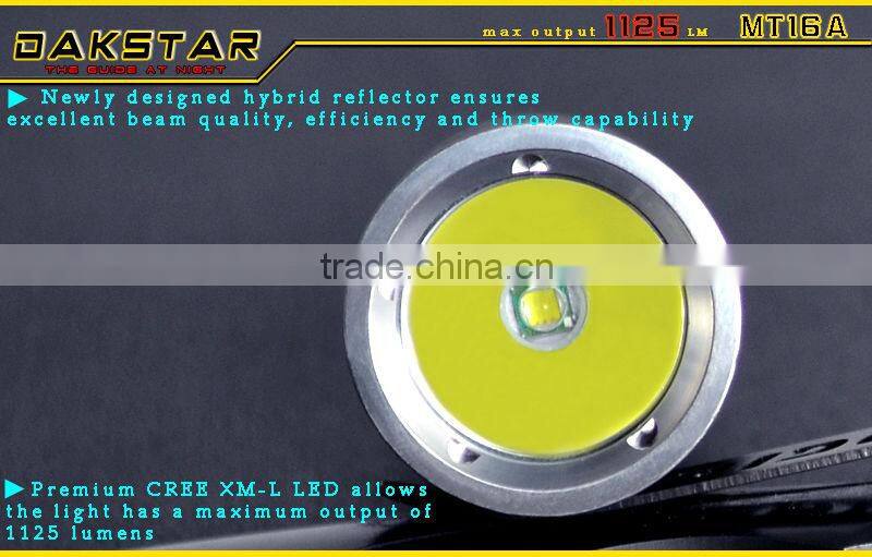 DAKSTAR MT16A XML T6 1125LM 26650 Battery CREE High Power Police LED Flash Light