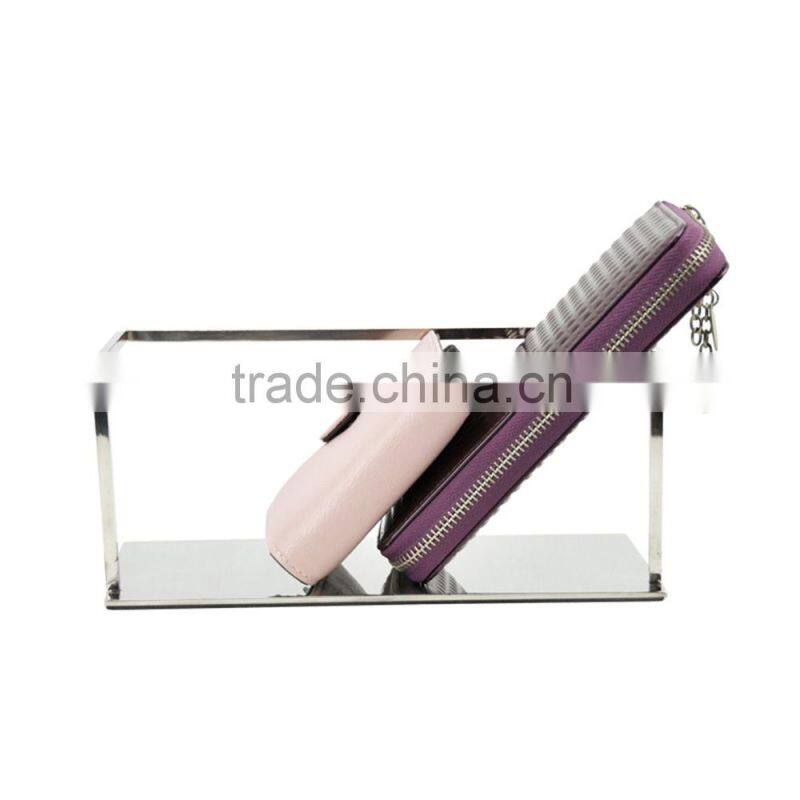 Metal Wallet Display Holder Purse Display Stainless Steel Wallet Rack