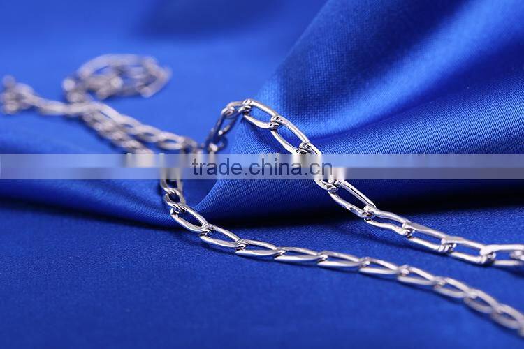 2015 funky chains rhodium plated brass chain beautiful ellipse necklace