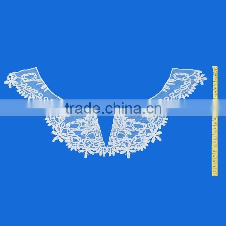 OEM Custom shaped cotton neckline applique embroidered neck trim for women's garment