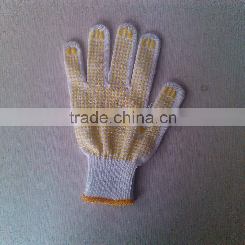 Most Popular Poly/cotton Knitted Dotted Gloves