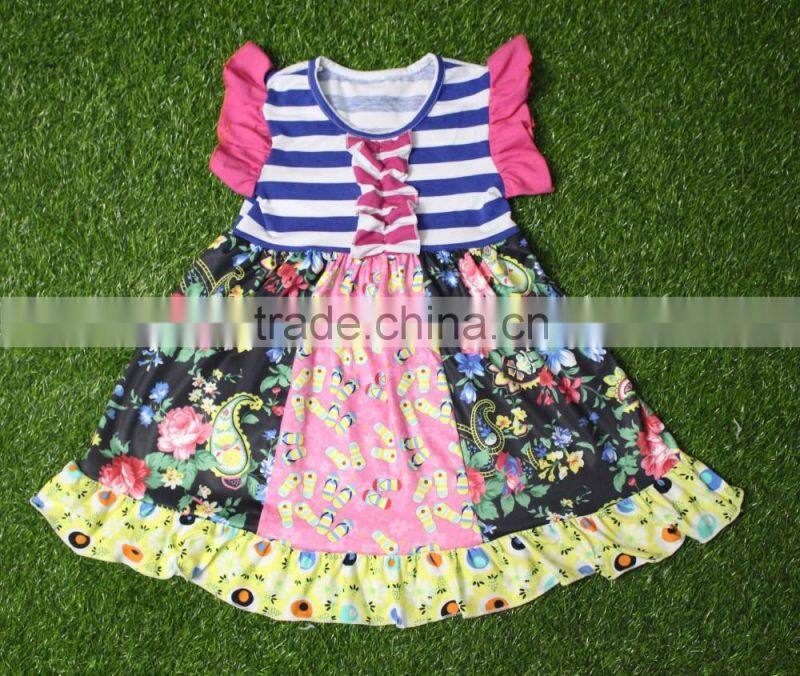 wholesale children girls dress sleeveless children clothing set slip dress ostrich pattern cool summer girls dress