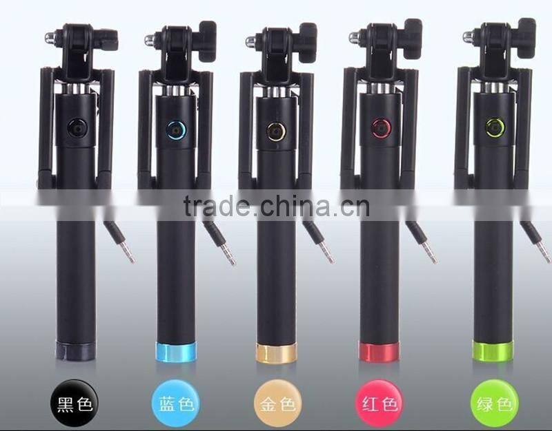 Battery Free Folding Mini Selfie Stick 2015 Extendable Cable Control (No Battery No Bluetooth) Taking Pole for travel