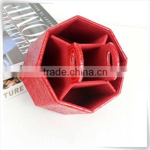 Christmas season hot promotion leather open box remote control with turnable manufacture