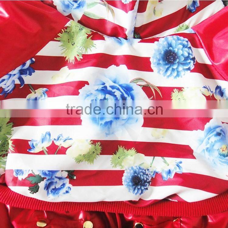 Luxury fur flower cotton Red dog clothes