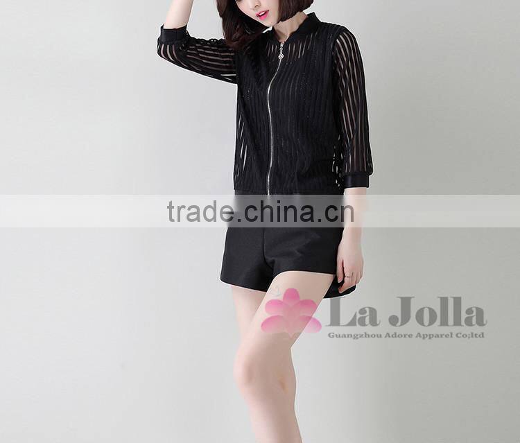 New Fashion Fringe Organza long sleeves T-shirt 092