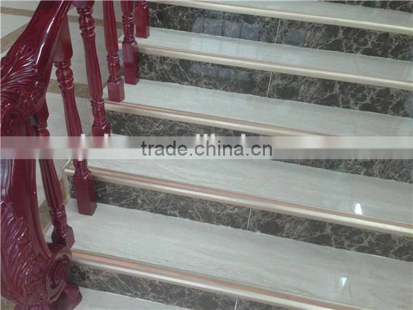 Aluminum laminated stair nosing for floor tile skirting